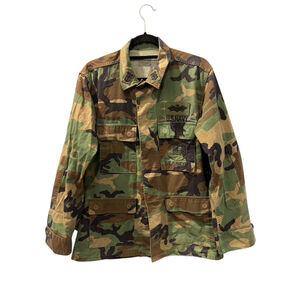 Navy Seabees Vintage 1998 Camo Combat Coat Size Medium Men's Embroidered Green